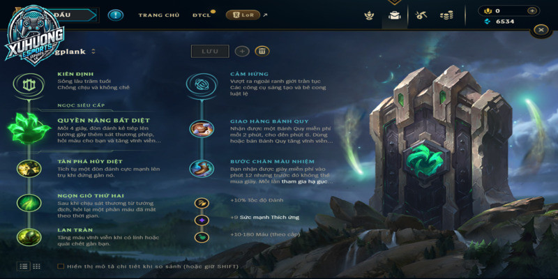 Bảng ngọc chuẩn cho Gangplank build mới nhất