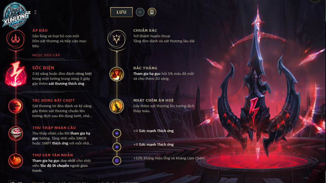 Bảng ngọc chuẩn cho Fizz LOL