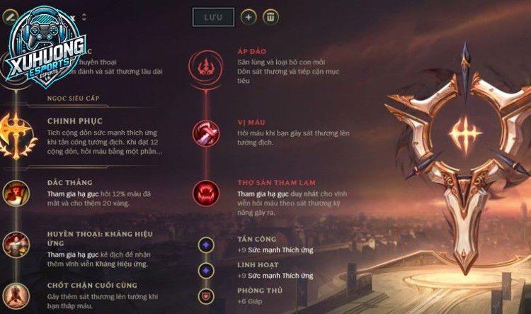 Bảng ngọc bổ trợ Aatrox mùa 14