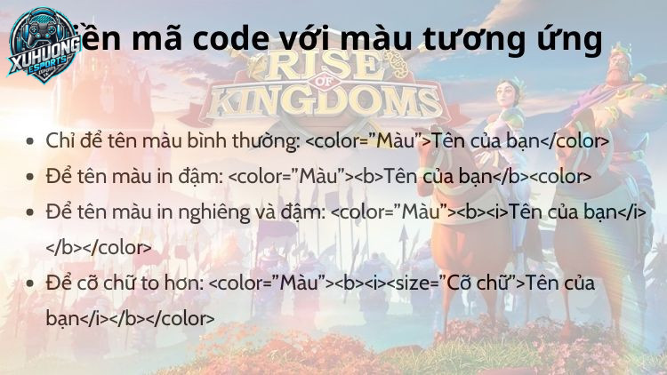 Cách viết chữ màu Rise of Kingdom