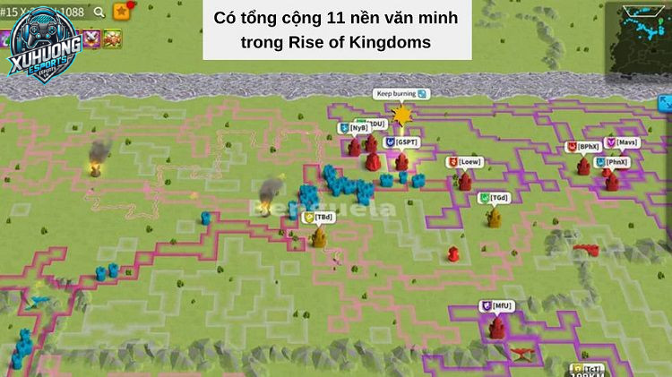 Có 11 nền văn minh trong Rise of Kingdom