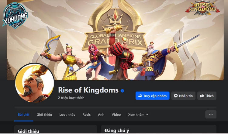 Theo dõi Fanpage Rise of Kingdoms và tham gia sự kiện nhận code